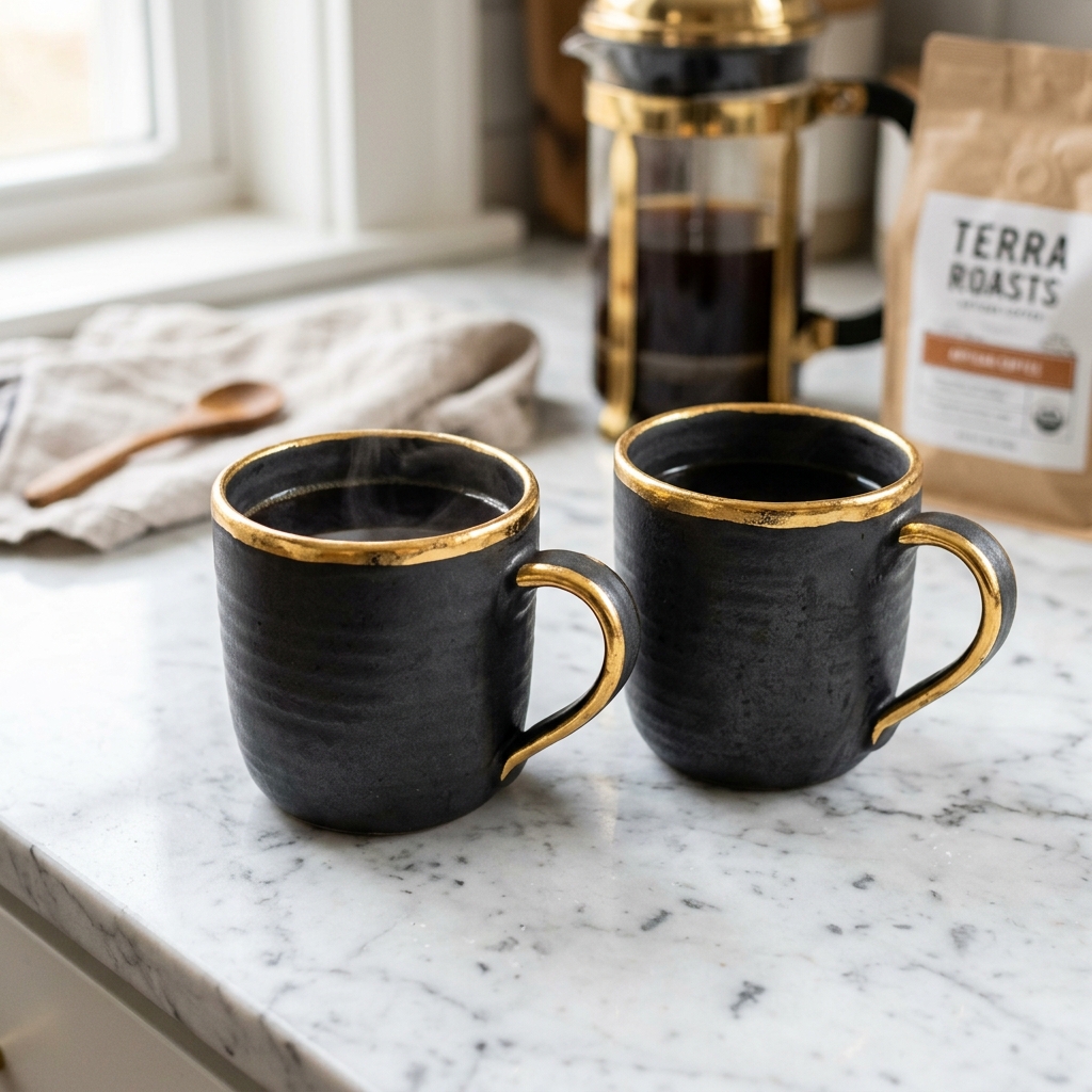 Copper lined obsidian tumbler cup