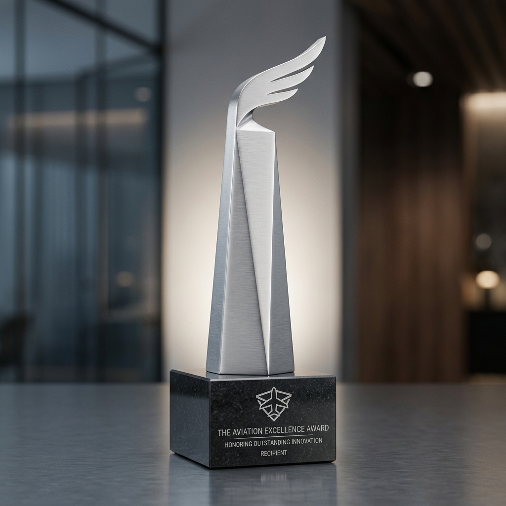 Obsidian Glass Column Trophy